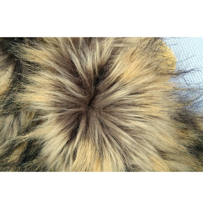 Kunstfell Bommel, braun-beige, flauschig, Accessoire für Mützen, modisch, hochwertig