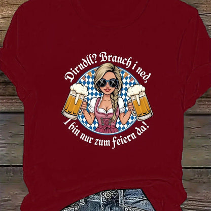 Damer Plus Size kortärmad t-shirt – Liesl Oktoberfest 2026