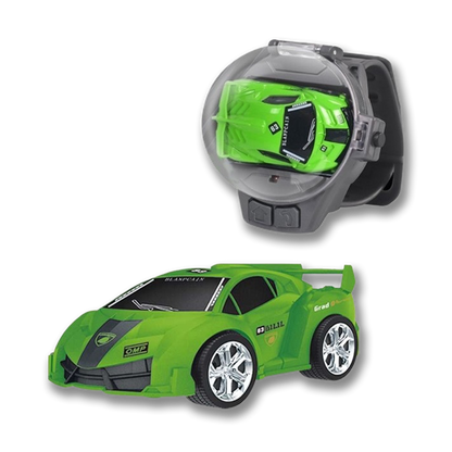 Grünes ferngesteuertes Auto mit Uhr-Controller, Spielzeug, Kinder, Geschenkidee.