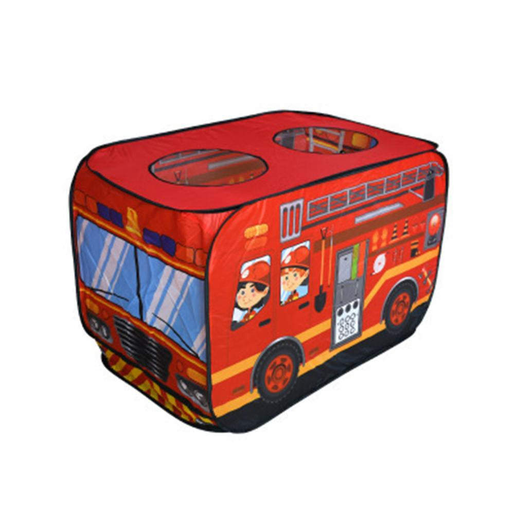 Rotes Spielzelt Kinder Feuerwehrwagen, faltbar, Indoor-Spielzeug, Polyester, mit Fenstern.