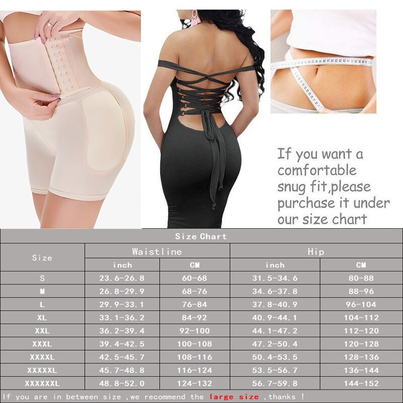 Damen Shapewear Set, hautfarben, Korsett und Kleid, Taillenformer, Größentabelle, Rückansicht.