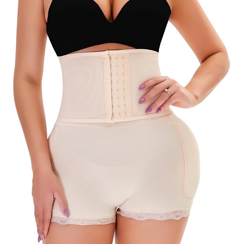 Damen Shapewear Miederhose, hautfarben, hoher Bund, Bauchkontrolle, nahtlos, figurformend.