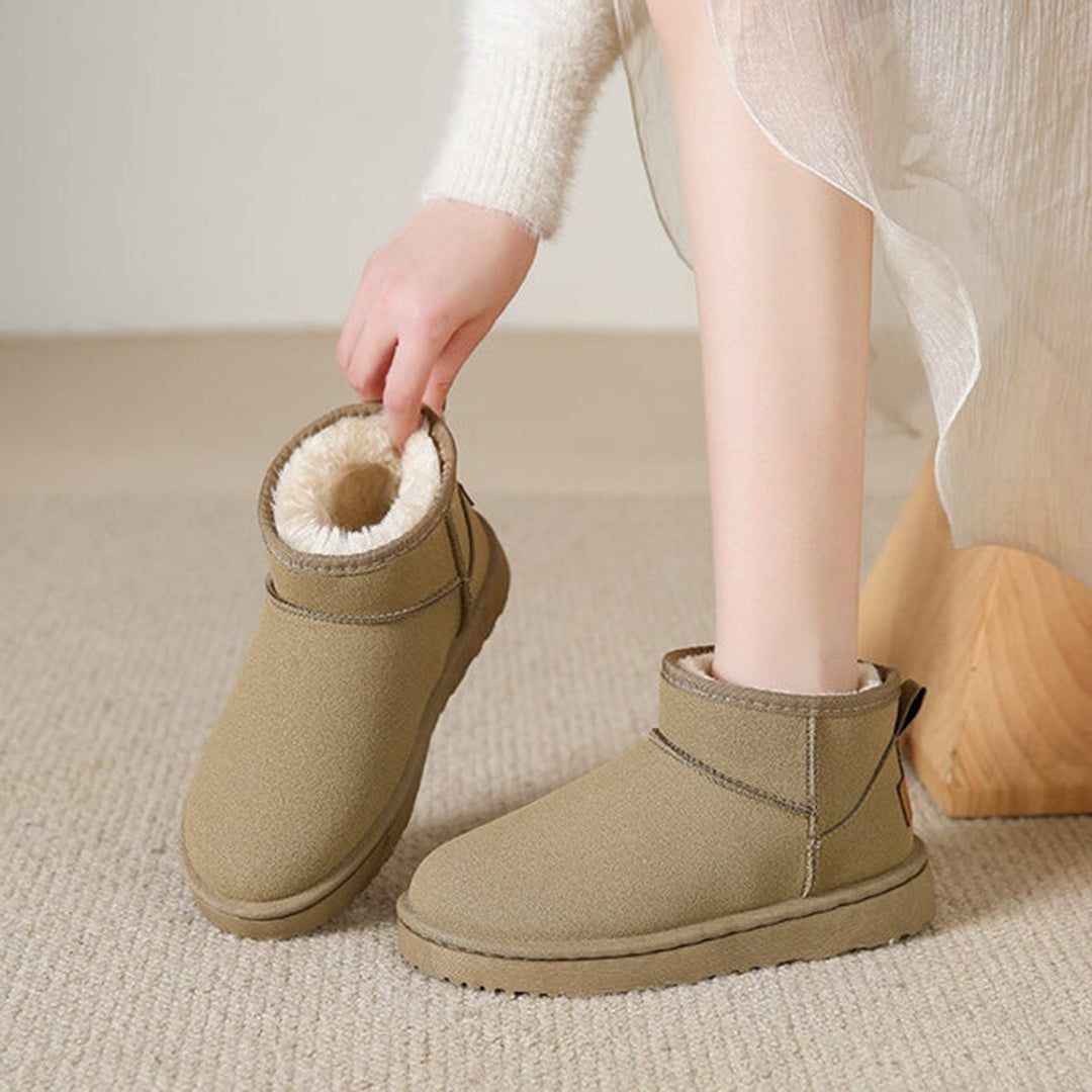 Damen Winterstiefel Lavendel, warm gefüttert, rutschfest, beige, modisch, bequem.