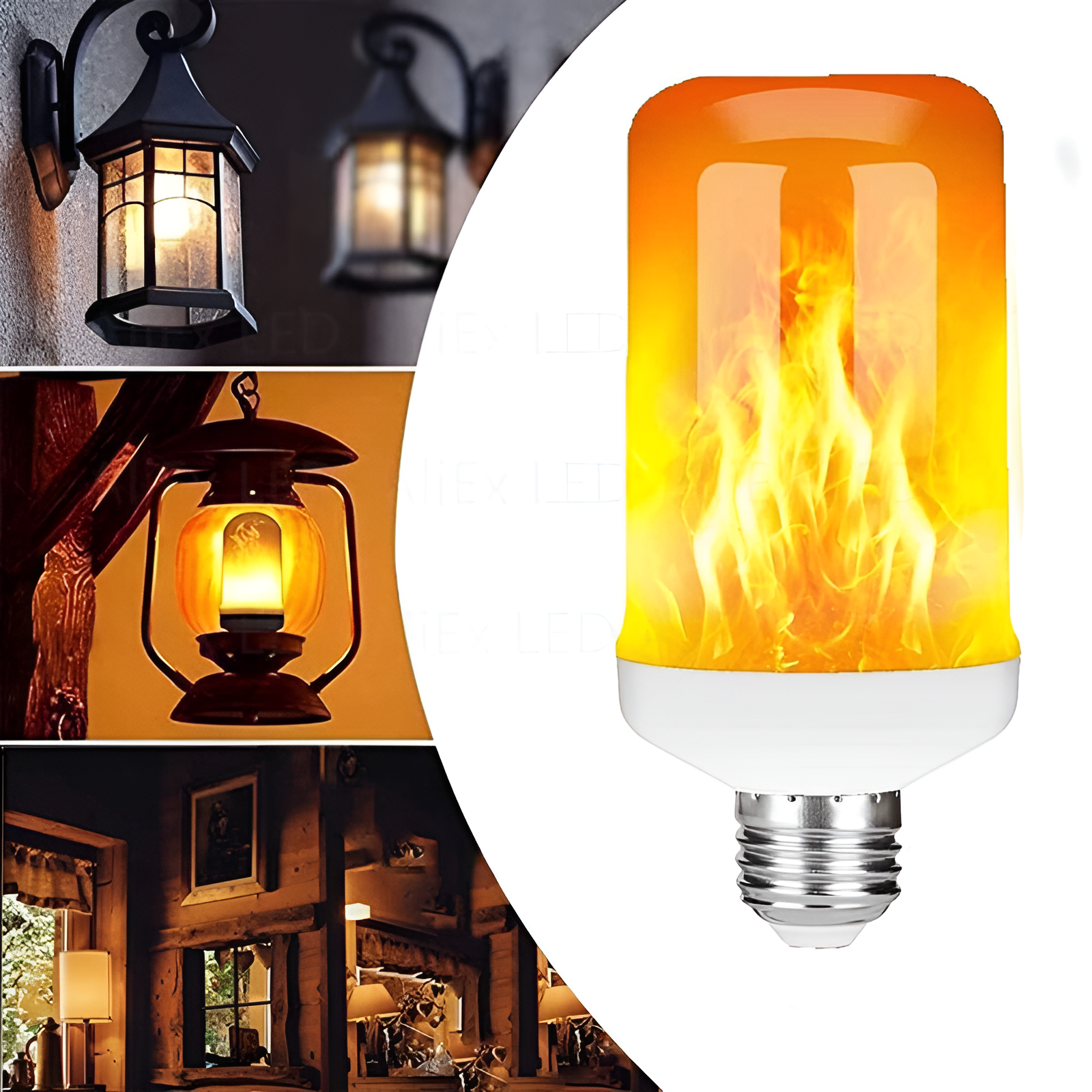 LED-Flammenlampe E27, warmes Licht, dekorative Glühbirne, ideal für Innen- und Außenbeleuchtung