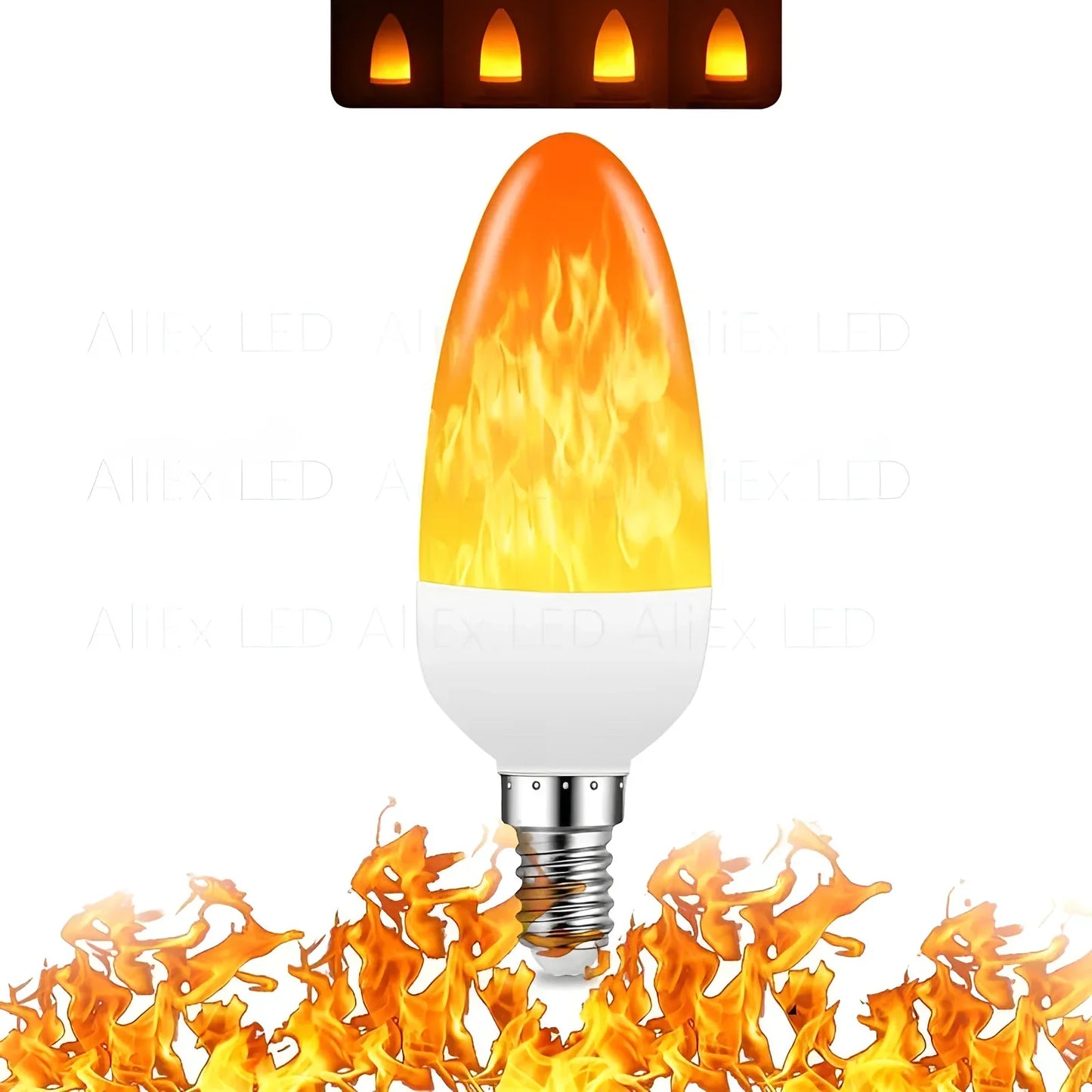LED-Flammenlampe E27, orange, realistische Flammeneffekte, energiesparend, dekorativ.