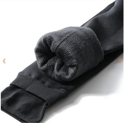 Schwarze Fleece-Leggings, warm, weich, Wintermode, Damenbekleidung, gemütlich, elastisch.