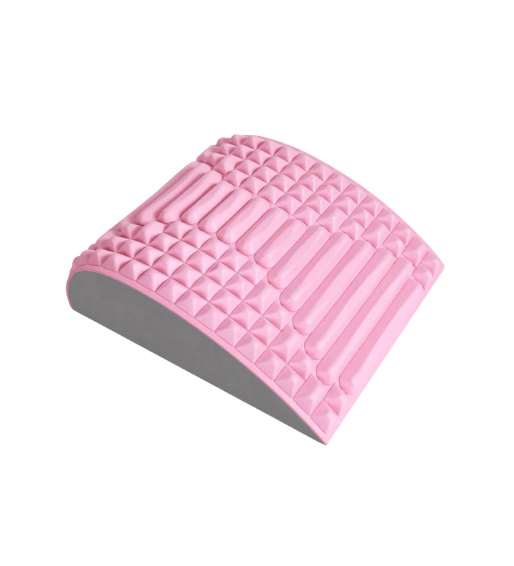 Rosa Schaumstoff-Rückenstrecker, ergonomisch, für Rückenschmerzen, Fitness, Massage.