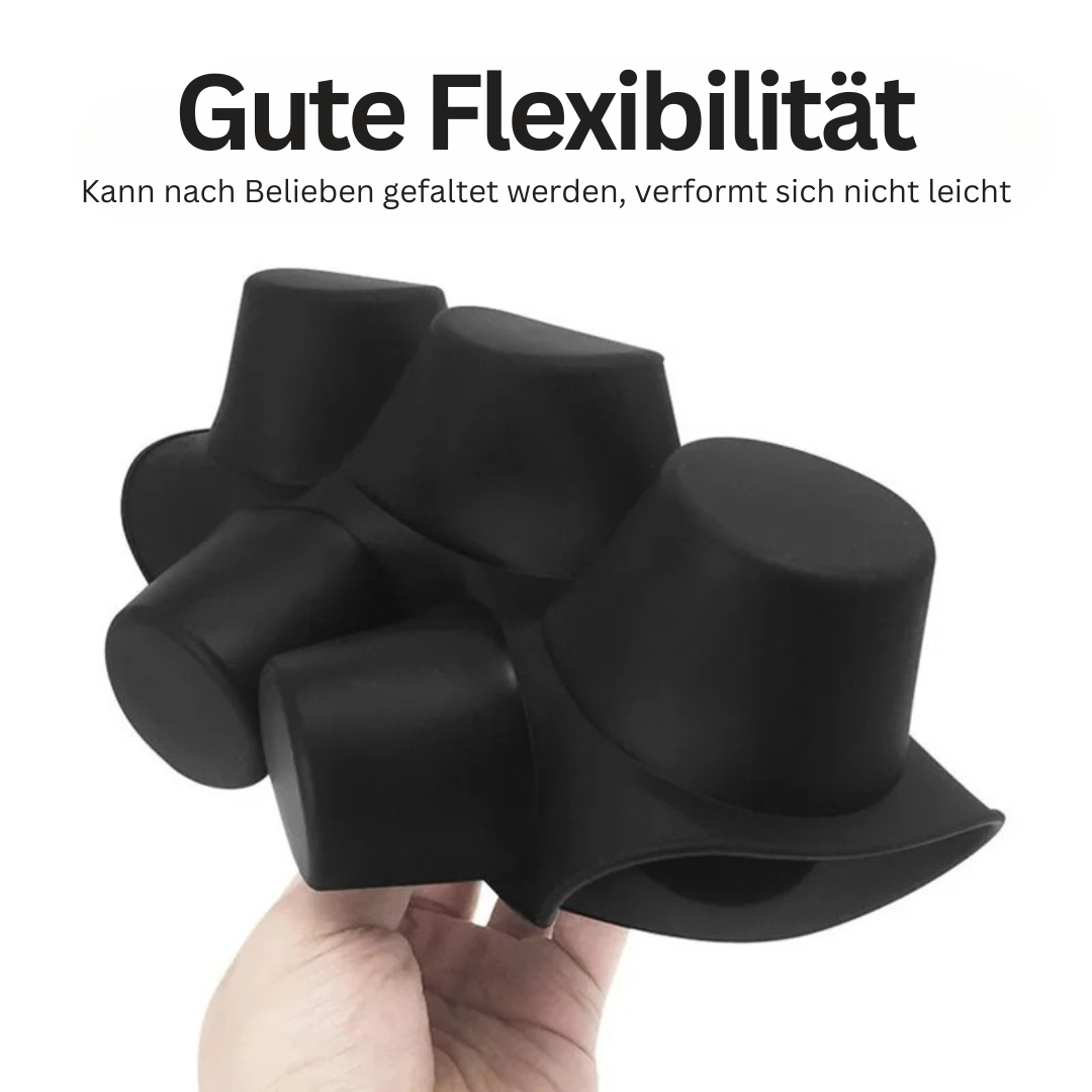 Schwarze Silikon-Backform, flexibel, langlebig, ideal für Kuchen und Muffins.
