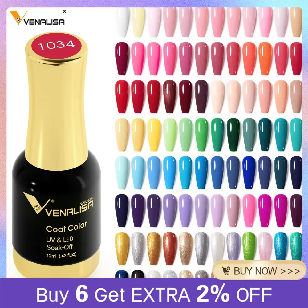 Venalisa UV LED Nagellack, 12ml, bunte Farbpalette, Gelpolitur, langlebig, glänzend.