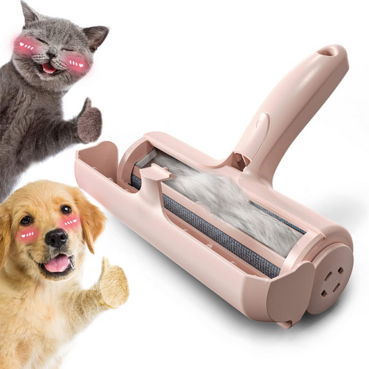 Rosa Tierhaarentferner Rolle, Haustierpflege, Katzen- und Hundehaarbürste, effektiv, tragbar.