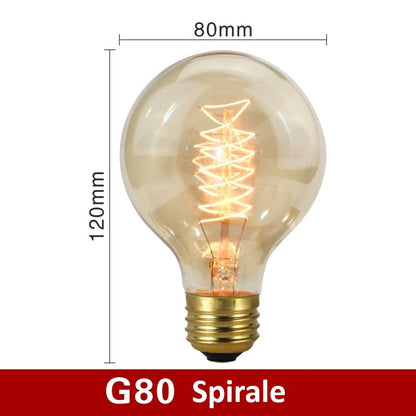 G80 Spirale Glühbirne, 80mm x 120mm, LED, warmweiß, E27 Fassung, energiesparend.