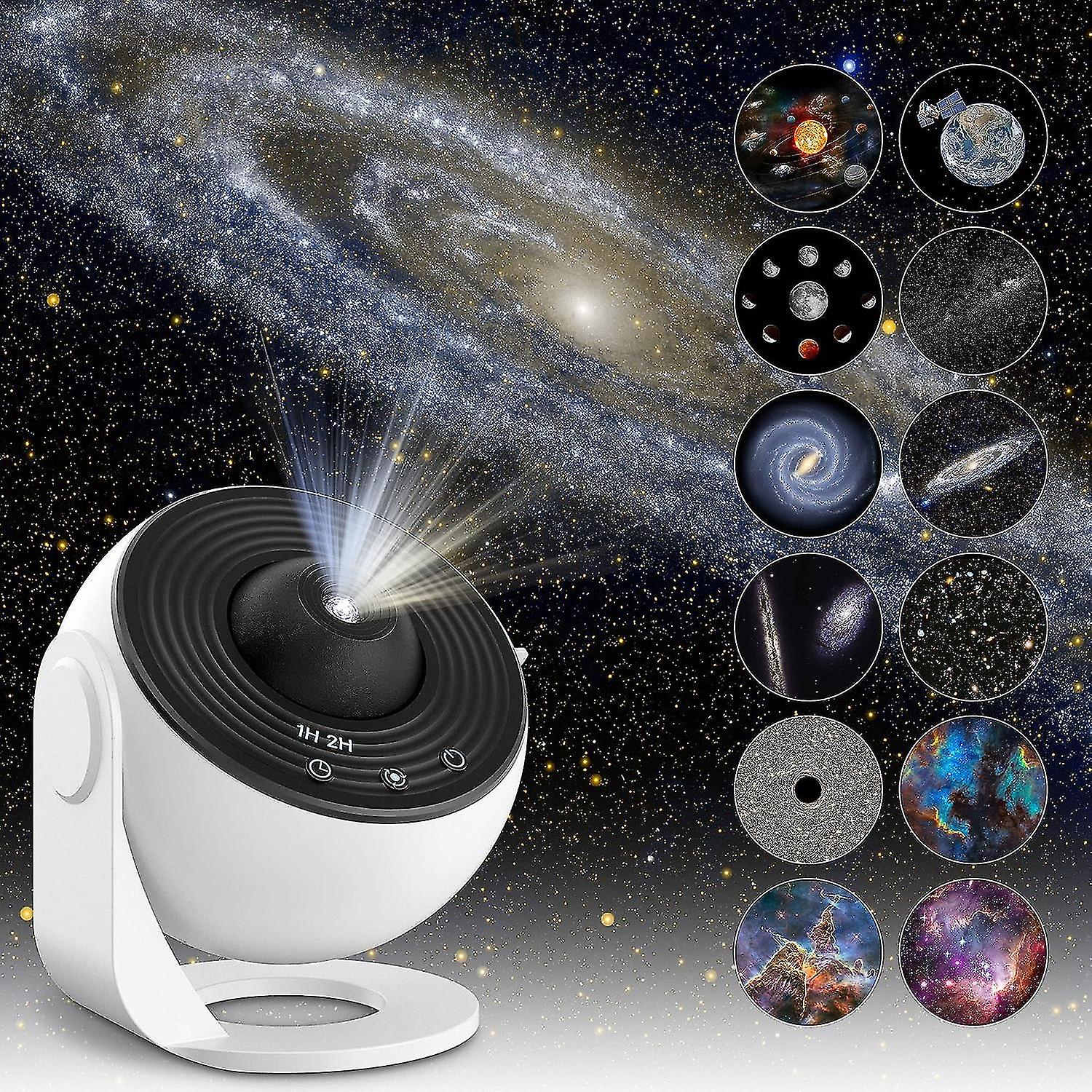 Projektorlampe mit Galaxie-Projektionen, weiß, LED, für Schlafzimmer, dekorative Beleuchtung.