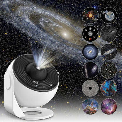 Projektorlampe mit Galaxie-Projektionen, weiß, LED, für Schlafzimmer, dekorative Beleuchtung.