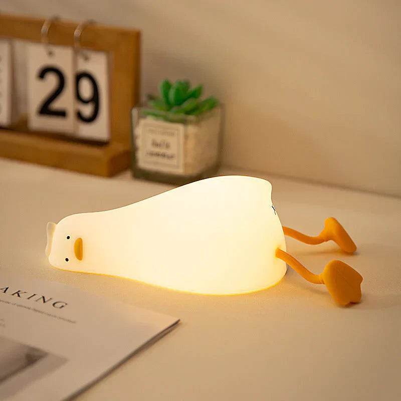 Lustige LED-Nachtlampe in Entenform, warmweißes Licht, Kinderzimmer-Dekoration.