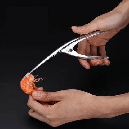 Hochwertiger Edelstahl-Garnelenschäler, ergonomisch, ideal für einfache Meeresfrüchte-Zubereitung.