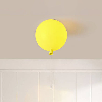 Gelbe Ballon-Deckenleuchte aus Metall, modernes Design, Kinderzimmerlampe.