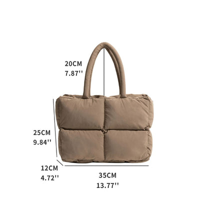 Braune gesteppte Handtasche, 35x25x12cm, mit Henkeln, modisch, vielseitig, Damenaccessoire.