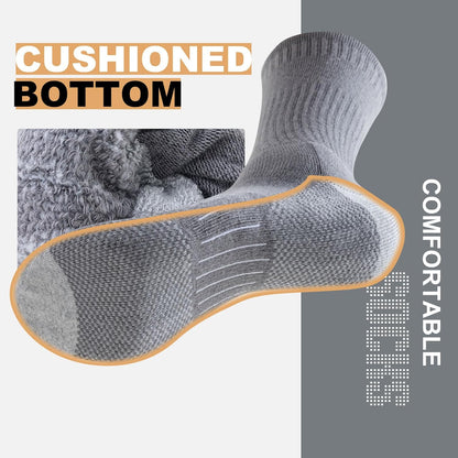 Graue gepolsterte Socken, bequem, atmungsaktiv, ideal für Sport und Alltag.