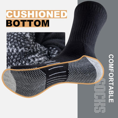 Schwarze gepolsterte Socken, bequem, rutschfest, ideal für Sport und Alltag.