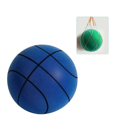 Blauer geräuschloser Basketball, rutschfest, ideal für Indoor-Spiele, langlebig, umweltfreundlich.