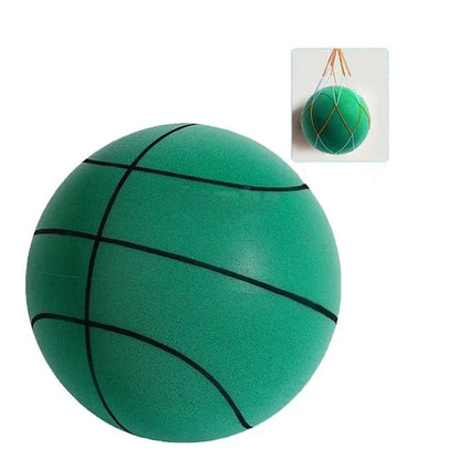 Grüner geräuschloser Korbball, ideal für Indoor-Spiele, aus weichem Material.