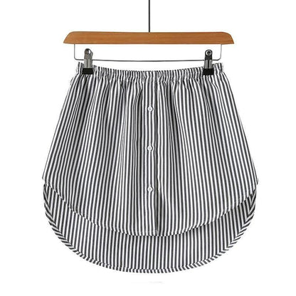 Gestreifter Hemdkragen-Einsatz, schwarz-weiß, Baumwolle, modisches Accessoire für Damen.