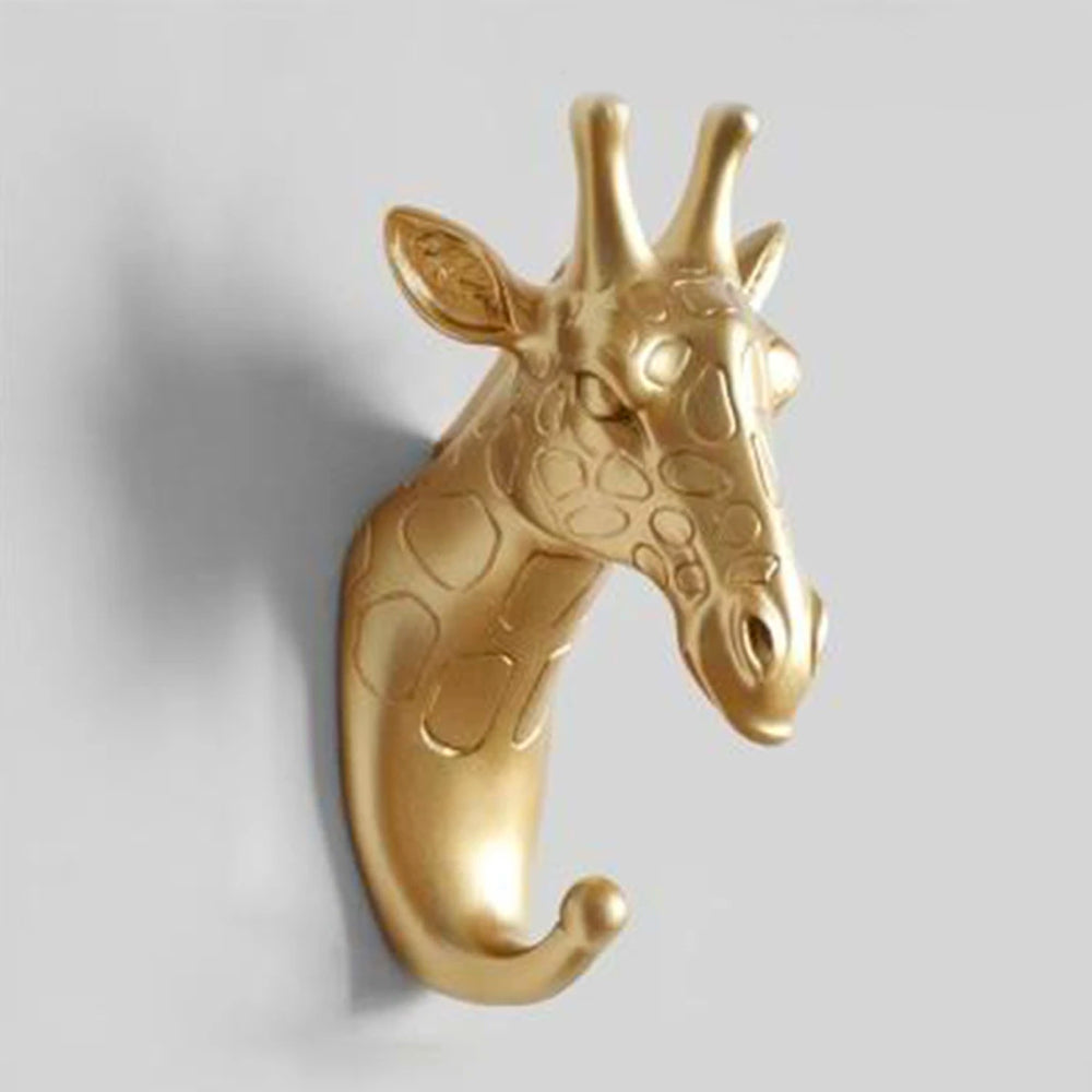 Goldener Giraffen-Wandhaken, dekorativer Kleiderhaken, Tiermotiv, Metall, modern, stilvoll