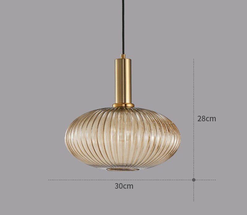 Braune Glas-Hängelampe, dänisches Design, 30cm Durchmesser, 28cm Höhe, modernes Interieur.