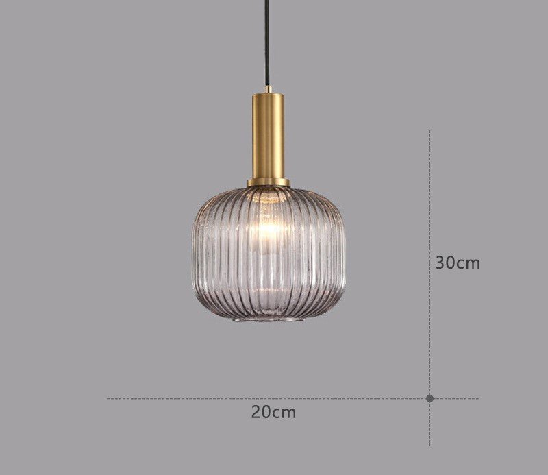 Graue Glas-Hängelampe, dänisches Design, 20x30cm, modernes Interieur, Beleuchtung.