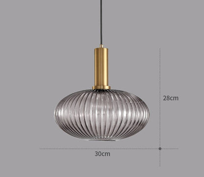 Graue Glas-Hängelampe, dänisches Design, 30cm Durchmesser, 28cm Höhe, modernes Interieur.