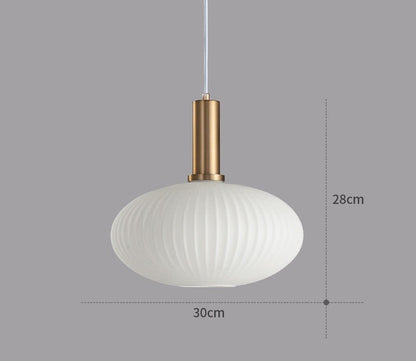Weiße Glas-Hängelampe, dänisches Design, 30cm Durchmesser, 28cm Höhe, modernes Interieur.