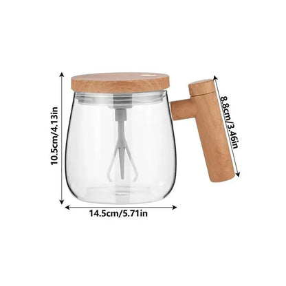 Transparenter Glasbehälter mit Holzdeckel und Griff, 14,5 cm, Küchenzubehör, modern.