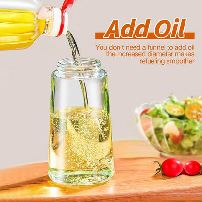 Glas-Ölspender mit breiter Öffnung, transparent, ideal für Küche, Öl nachfüllen, ohne Trichter.