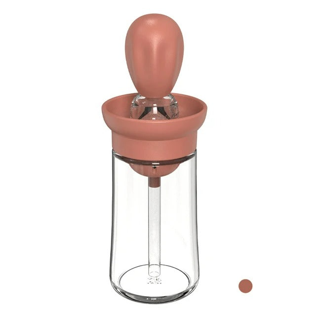 Rosa Glasflasche mit Silikonaufsatz, ideal für Babynahrung, BPA-frei, 250ml.