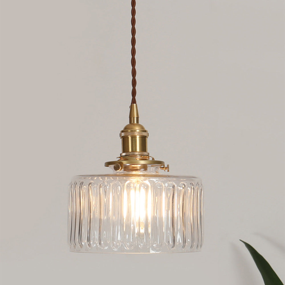 Kronleuchter aus Glas, Vintage-Stil, goldene Fassung, E27, Hängeleuchte, Wohnzimmerbeleuchtung