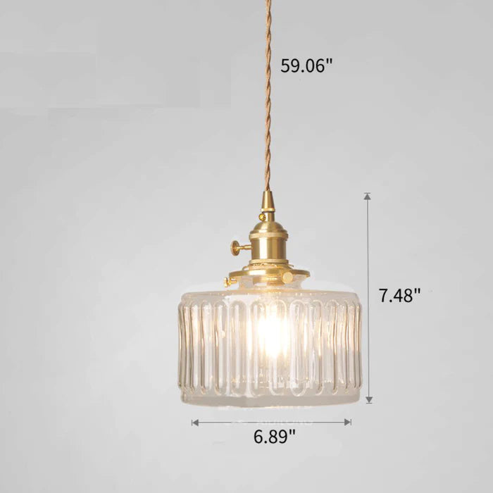 Kronleuchter aus Glas, goldene Fassung, Vintage-Stil, Hängelampe, 59 Zoll, 7,48 Zoll hoch.