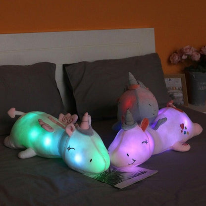 Lysande plysch-enhörning med LED-funktion – Glowie