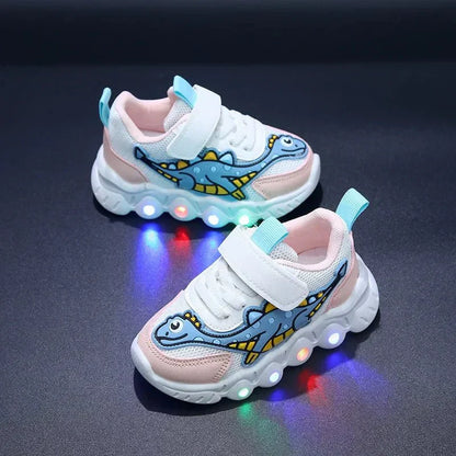 Lysande dinosaurieskor för barn med kardborreband – GlowSteps