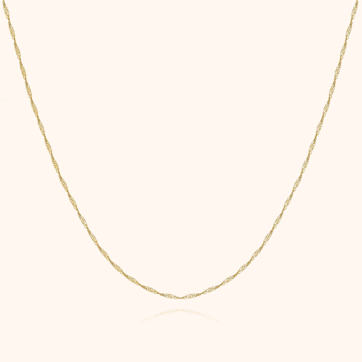 Goldene Halskette, filigranes Design, 14 Karat, eleganter Schmuck für Damen.