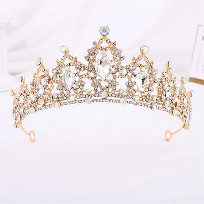 Goldene Kristallkrone für Mädchen, kleine Tiara, Hochzeit, Prom, Haarschmuck, Brautschmuck.