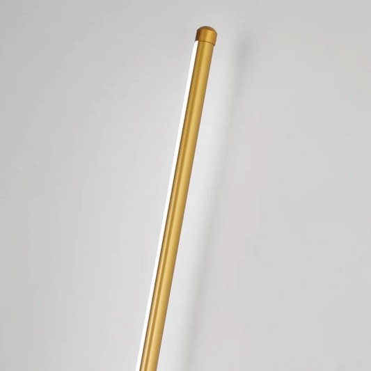 Goldene LED-Stehlampe, modernes Design, energiesparend, minimalistisch, für Wohnzimmerbeleuchtung.