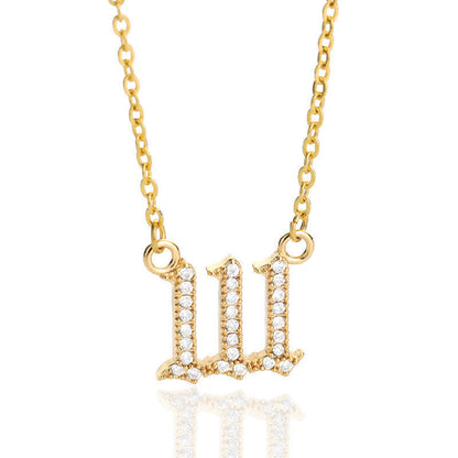 Goldene Halskette mit funkelndem Skorpion-Sternzeichen-Anhänger, Zirkonia-Steine, Damen-Schmuck