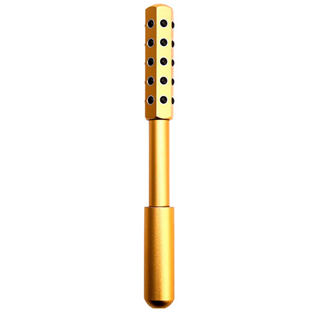 Goldener Gesichtsmassage-Roller mit schwarzen Steinen, Anti-Aging, Hautpflege-Tool.
