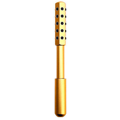 Goldener Gesichtsmassage-Roller mit schwarzen Steinen, Anti-Aging, Hautpflege-Tool.