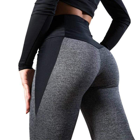 Damen hoch taillierte graue Leggings, figurformend, Sportbekleidung, elastisch, bequem.
