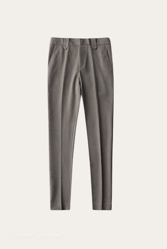 Graue Herrenanzughose, Slim Fit, aus Wolle, elegant, für Business und formelle Anlässe.