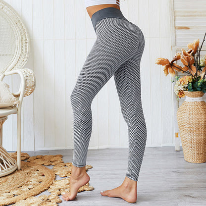 Graue Damen-Leggings mit hohem Bund, nahtlos, sportlich, bequem, elastisch, Fitnessmode.