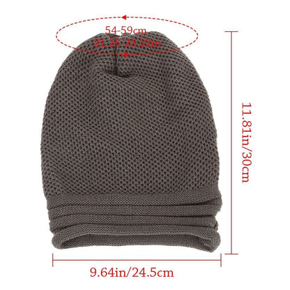 Braune Strickmütze, Unisex, dehnbar, atmungsaktiv, für Herbst und Winter, 54-59 cm.