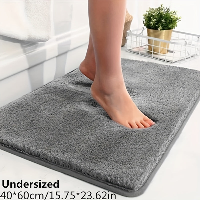 Grauer Memory-Schaum Badematte, rutschfest, 40x60 cm, weich, Badezimmer Teppich.