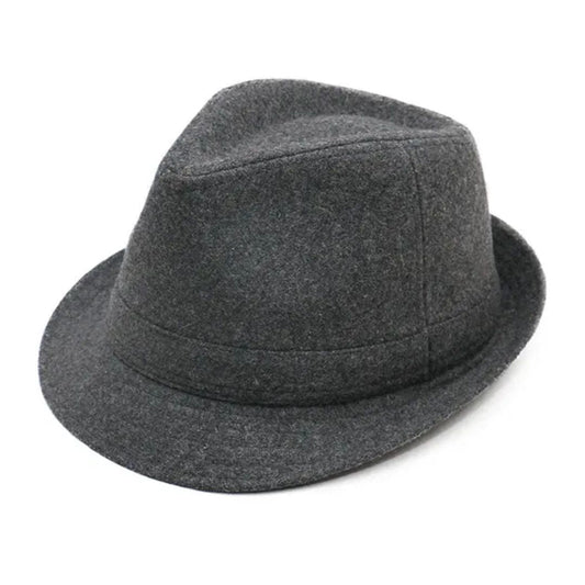 Dunkelgrauer Filzhut, Fedora-Stil, modisches Accessoire, Unisex, elegant und zeitlos.